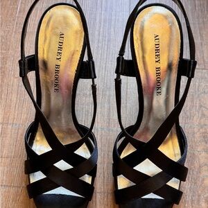 Audrey Brooke Black Strappy Heels